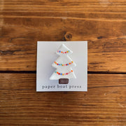 white christmas tree brooch